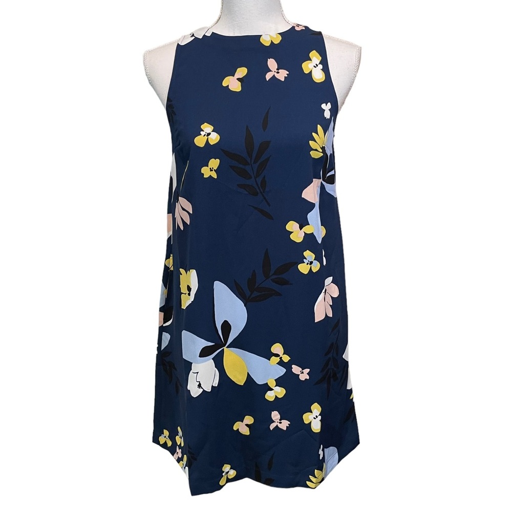 A New Day Navy Floral Dress with Pockets. Size XS